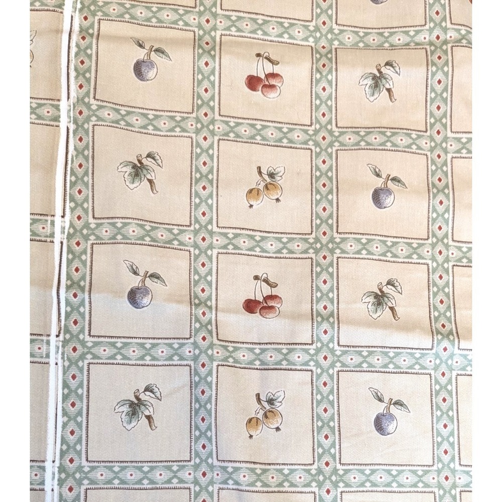 6.5 Yard Vintage Kaufman Quilting Fabric Fruit Cottage Farmhouse 56'' - Misprint